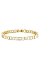 Emerald Cut Baguette Tennis Bracelet, 14k Vermeil on Sterling Silver with Cubic Zirconia