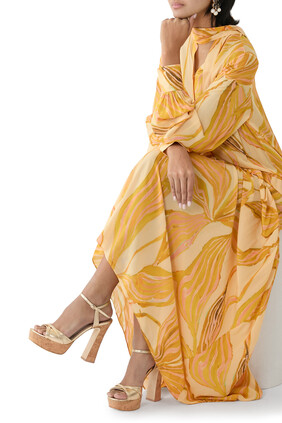 Keaton 125 Gold Leather Platform Sandals