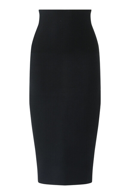 Ribbed-Detail High-Waisted Skirt