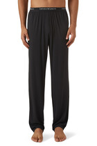 Elasticated-Waist Cosy Modal Loungewear Trousers with Logo