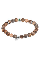  Hexade Peace Bracelet, Rhodium Plated Sterling Silver And Moonstone