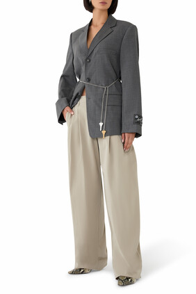 Wool-Blend Raw-Edged Blazer