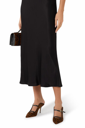 Gala 70 Leopard Calf Hair Mules
