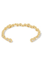 Asterales Skinny Cuff Bracelet,  14k Gold Plated Brass & Cubic Zirconia