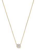 Bezel Solitaire Necklace, 14K Vermeil