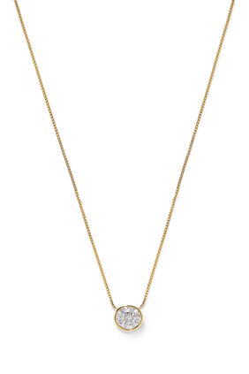 Bezel Solitaire Necklace, 14K Vermeil