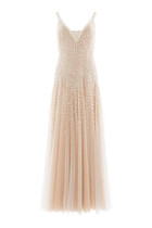 Sequin Cascade Cami Plunge Gown