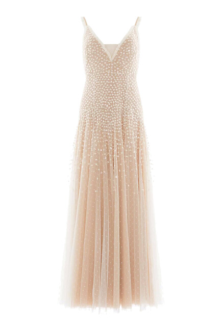 Sequin Cascade Cami Plunge Gown