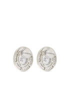 Oval Solitaire Studs, Sterling Silver