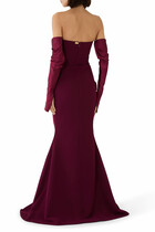 Raven Crepe Long Dress