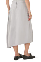 Garment Dyed Silky Cotton Asymmetrical Balloon Skirt