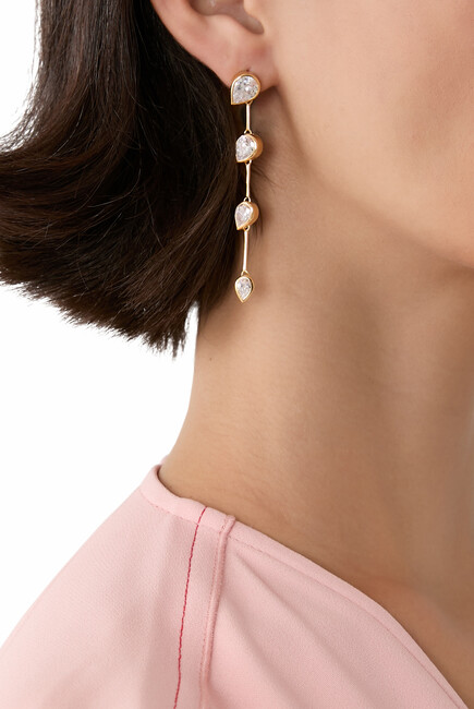 Myriad Earrings,  Recycled Sterling Silver Plated in 18k Yellow Gold Vermeil & Zirconia
