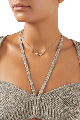 'Love' Necklace, Stainless Steel & Crystals