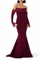 Raven Crepe Long Dress