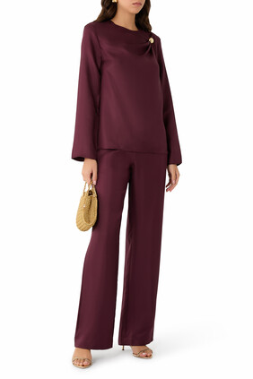 ALERA Wide-Leg Silk Trousers