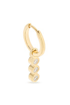 Fine Charm Hoop Earrings, 14ct Recycled Yellow Gold & Diamonds