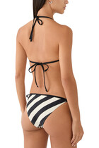 Iris Bikini Bottom in Noir/Khaki Stripe