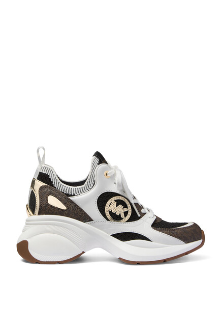  Zuma Color-Block Leather and Knit Trainers