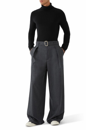 Wool Wide Leg Pants