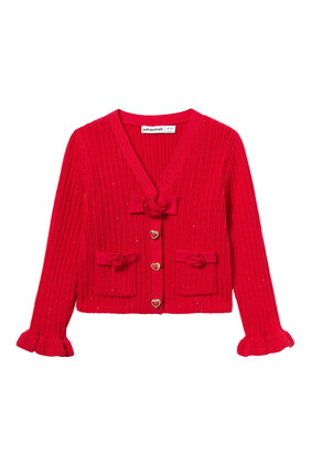 Kids Ribbed Knit Cardigan