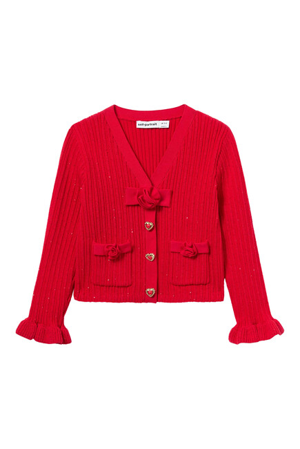 Kids Ribbed Knit Cardigan