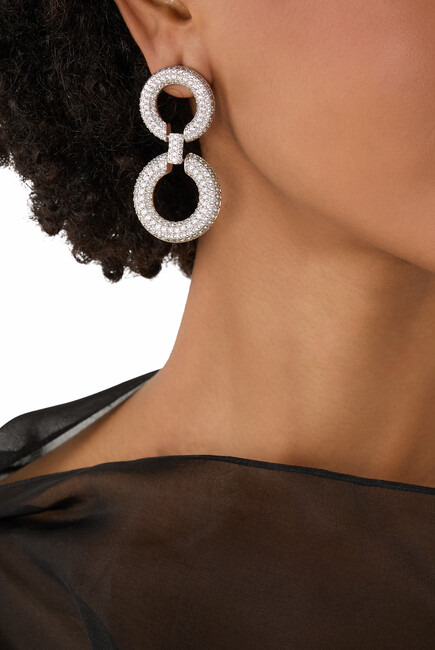 Crystal Link Two-Tiered Earrings