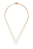 Collier Double Solitaire Necklace, 18k Yellow Gold & Diamond