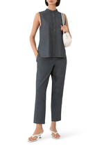 Organic Cotton Twill Pull-On Ankle Pants
