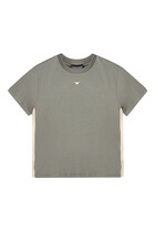 Kids Micro Eagle Embroidered Cotton T-Shirt