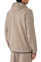 Virgin Wool and Nylon Jersey Hooded Sweatshirt