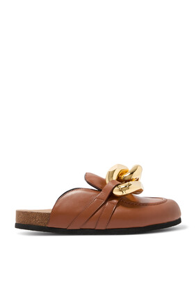 Chain Loafer Leather Mules