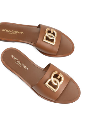 DG Logo Leather Slippers