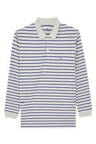 Heavy Cotton Border Long Sleeve Polo Shirt