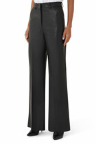 Glove-Quality Lambskin Nappa Leather Palazzo Trousers