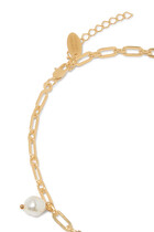 Sea Star Necklace, 18k Gold Plating & Pearls