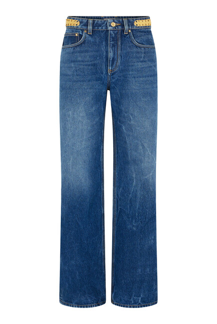 Straight-Cut Denim Jeans