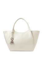 EA Logo Charm Tote Bag in Leather