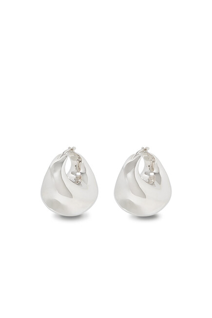 Sculptural Chubby Dome Medium Hoop Earrings