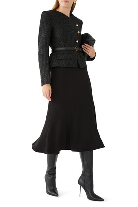 Boucle Asymmetric Midi Dress
