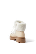 Lace-Up Mid-Length Shearling Boots