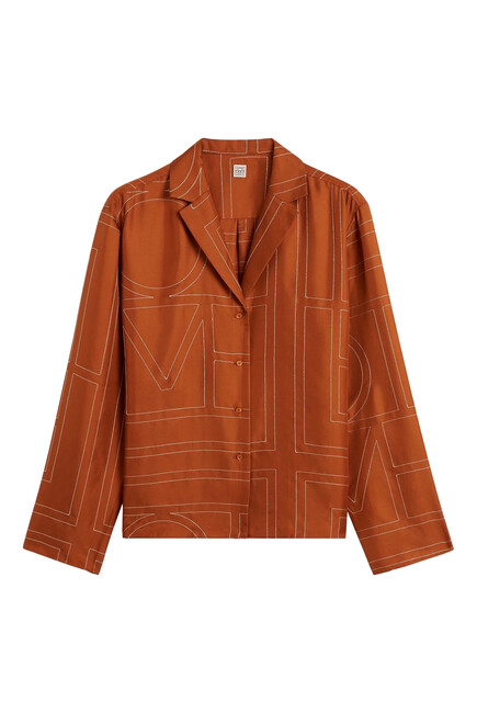 Monogram Silk PJ Top