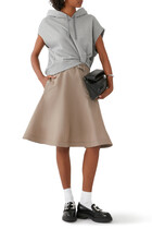 Hoodie Dress with Flounce Skirt