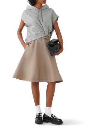 Hoodie Dress with Flounce Skirt