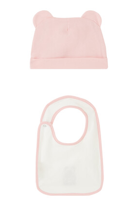 Kids Teddy Logo Hat & Bib Set