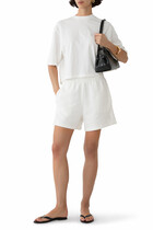 Myers Cropped Framed Monogram T-Shirt