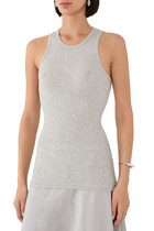 Circular Fine Rib Tank T-Shirt