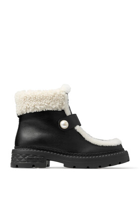 Shea Leather Shearling Ankle Boots