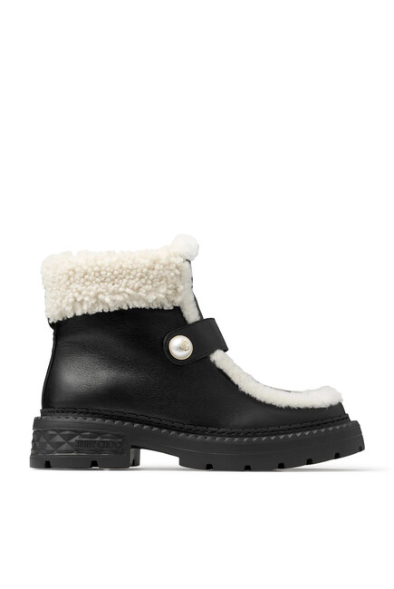 Shea Leather Shearling Ankle Boots