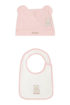 Kids Teddy Logo Hat & Bib Set