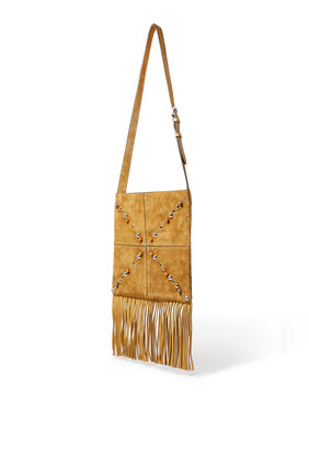 Nellcôte Suede Shoulder Bag with Fringes